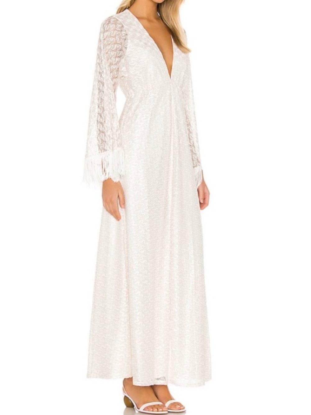 House of Harlow 1960 x REVOLVE Priya Maxi Dress White and Gold Size X-Small